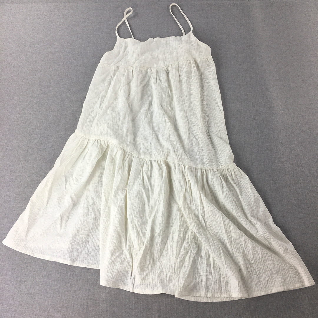 GeBe Maternity Womens Dress Size 14 White Stretch Mini Sleeveless