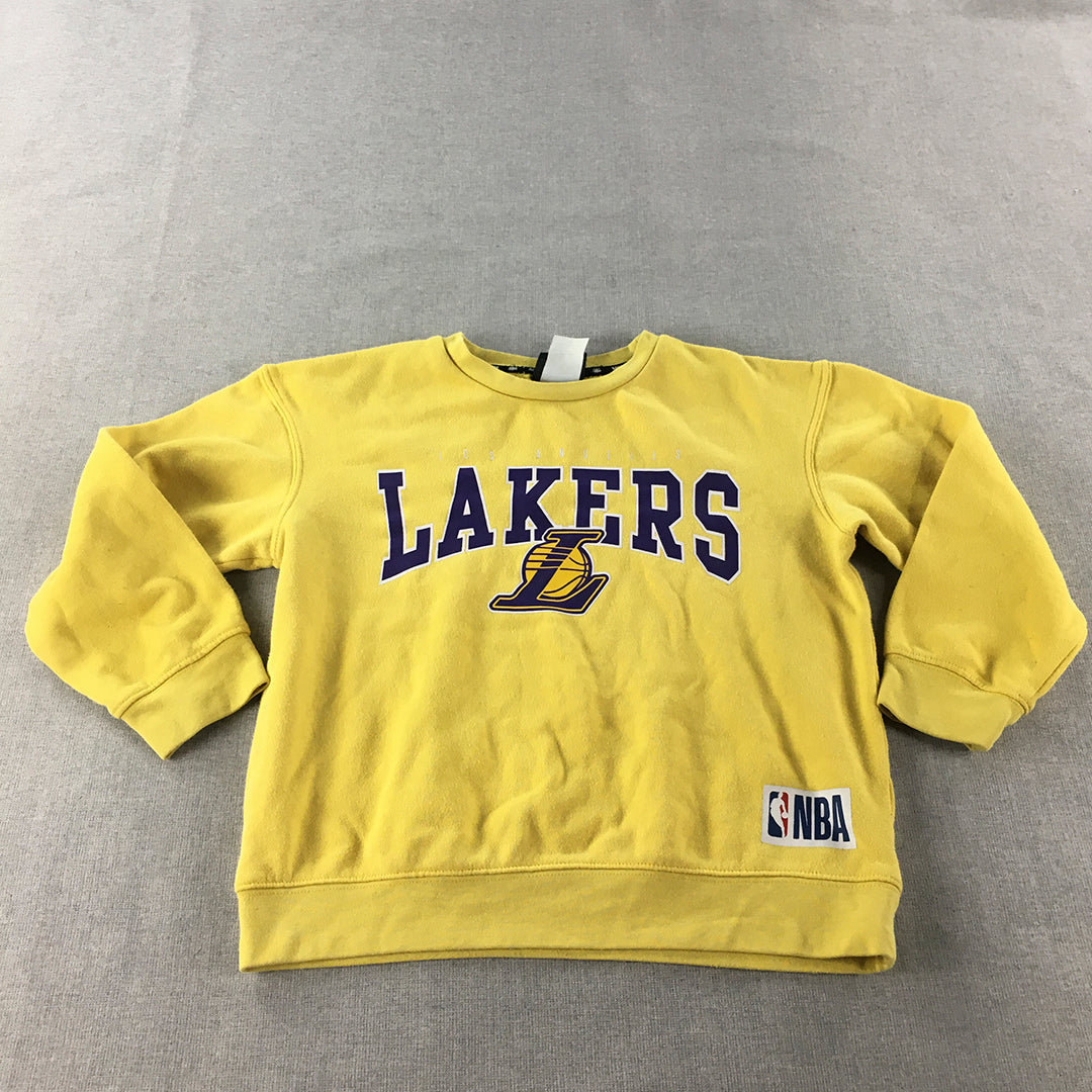 Los Angeles Lakers Kids Boys Sweater Size 8 Years Yellow NBA Basketball LA