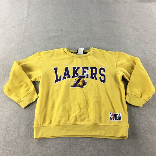 Los Angeles Lakers Kids Boys Sweater Size 8 Years Yellow NBA Basketball LA