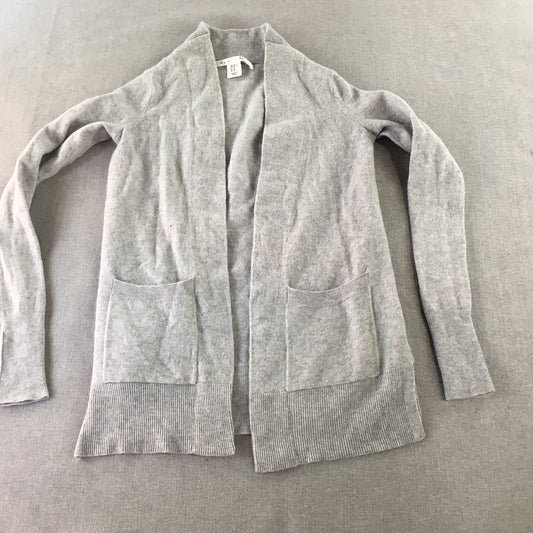 Max Studio Womens Merino Wool Cardigan Size XS Grey Open Front Knit