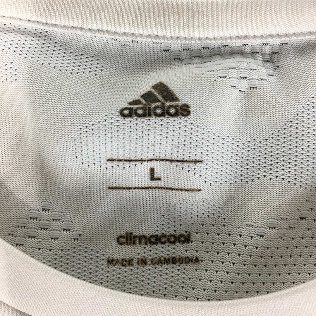 Adidas Climacool Mens T-Shirt Size L White Logo Short Sleeve Tee