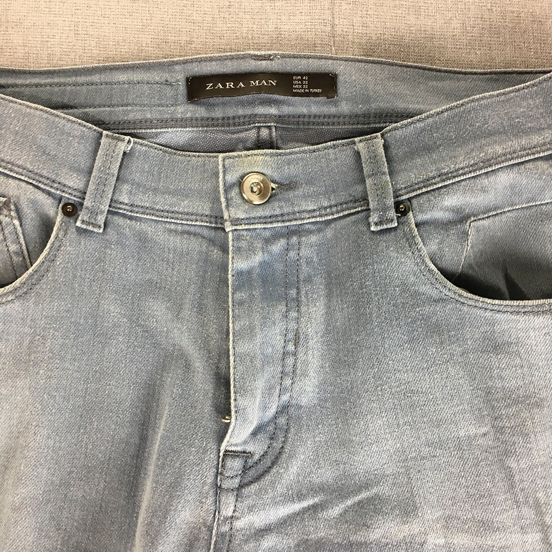 Zara Man Skinny Jeans Size 32 Blue Light Wash Denim