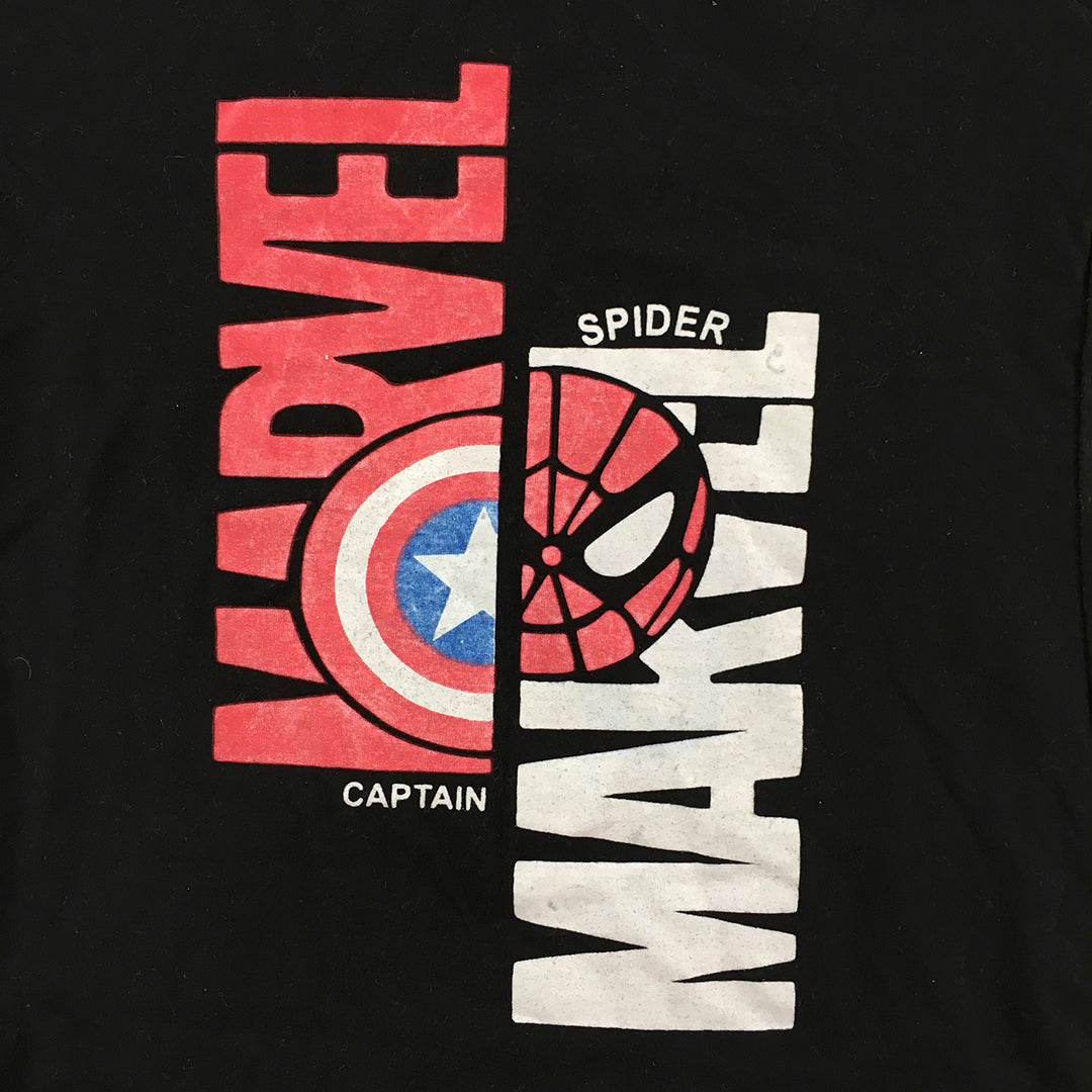 Marvel Spider-Man & Captain America Kids Boys T-Shirt Size 8 - 9 Years Black