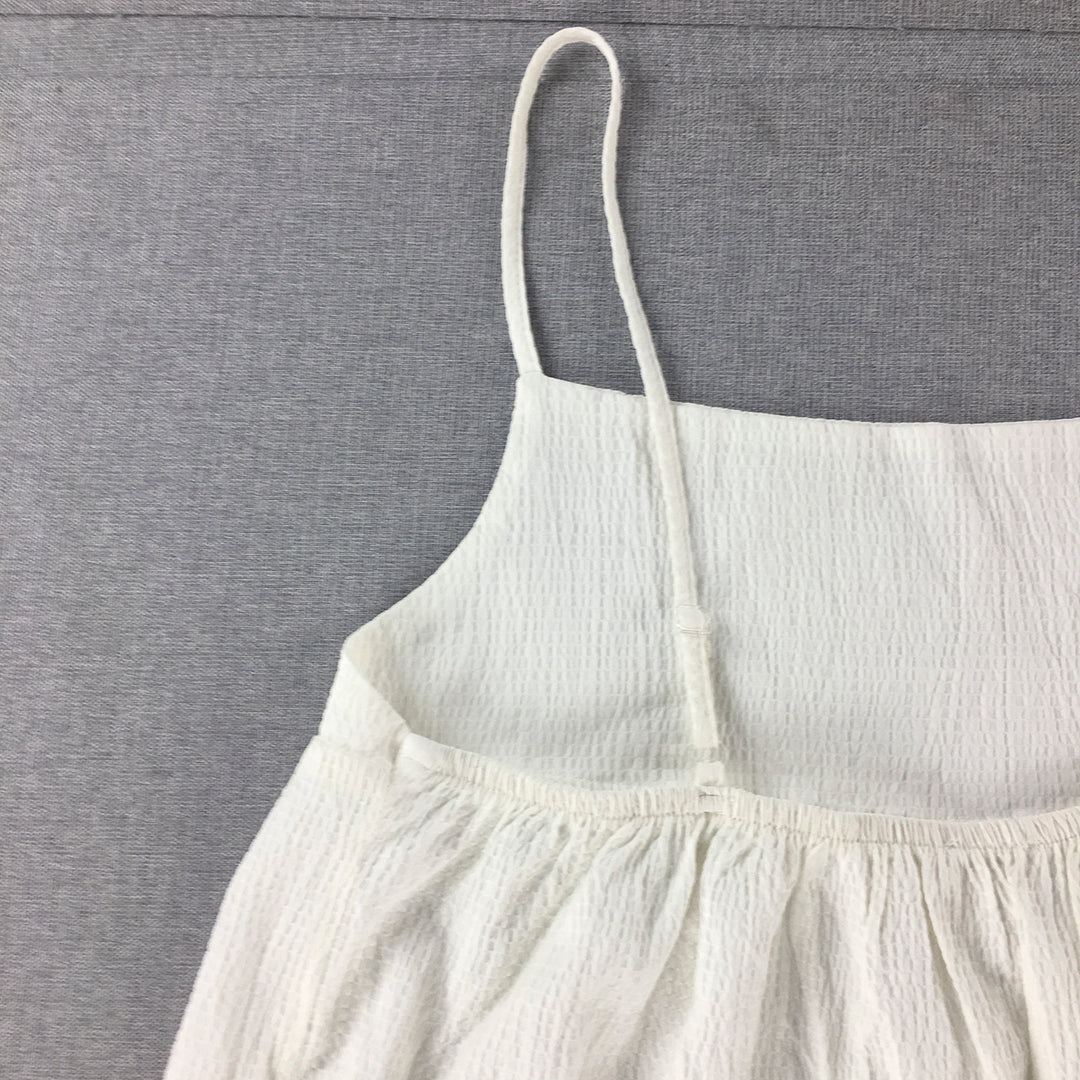 GeBe Maternity Womens Dress Size 14 White Stretch Mini Sleeveless