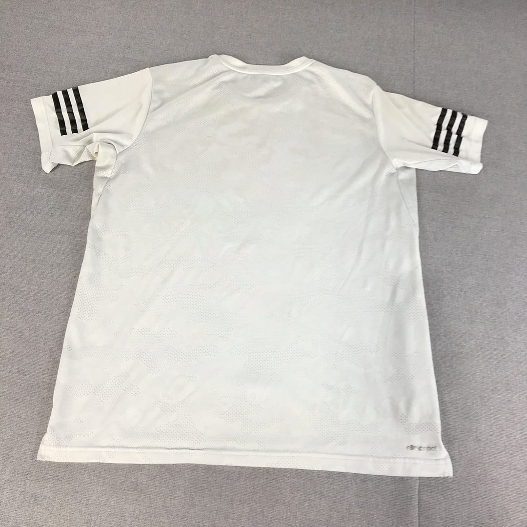 Adidas Climacool Mens T-Shirt Size L White Logo Short Sleeve Tee