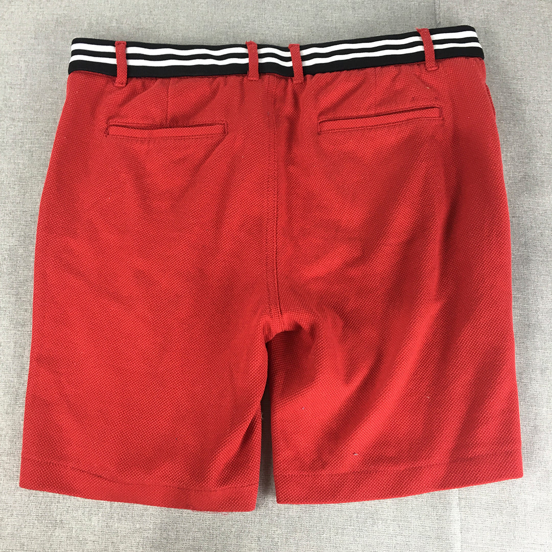 Zara Mens Shorts Size L Red Pockets Drawstring Chino