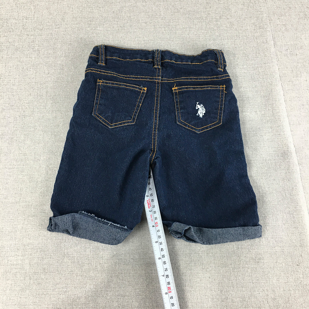 U.S. Polo Assn. Kids Girls Denim Shorts Size 6 Dark Wash Blue Pockets Jorts