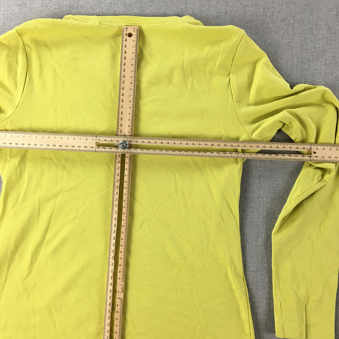 Uniqlo Womens Shirt Size M Yellow Long Sleeve Round Neck Pullover