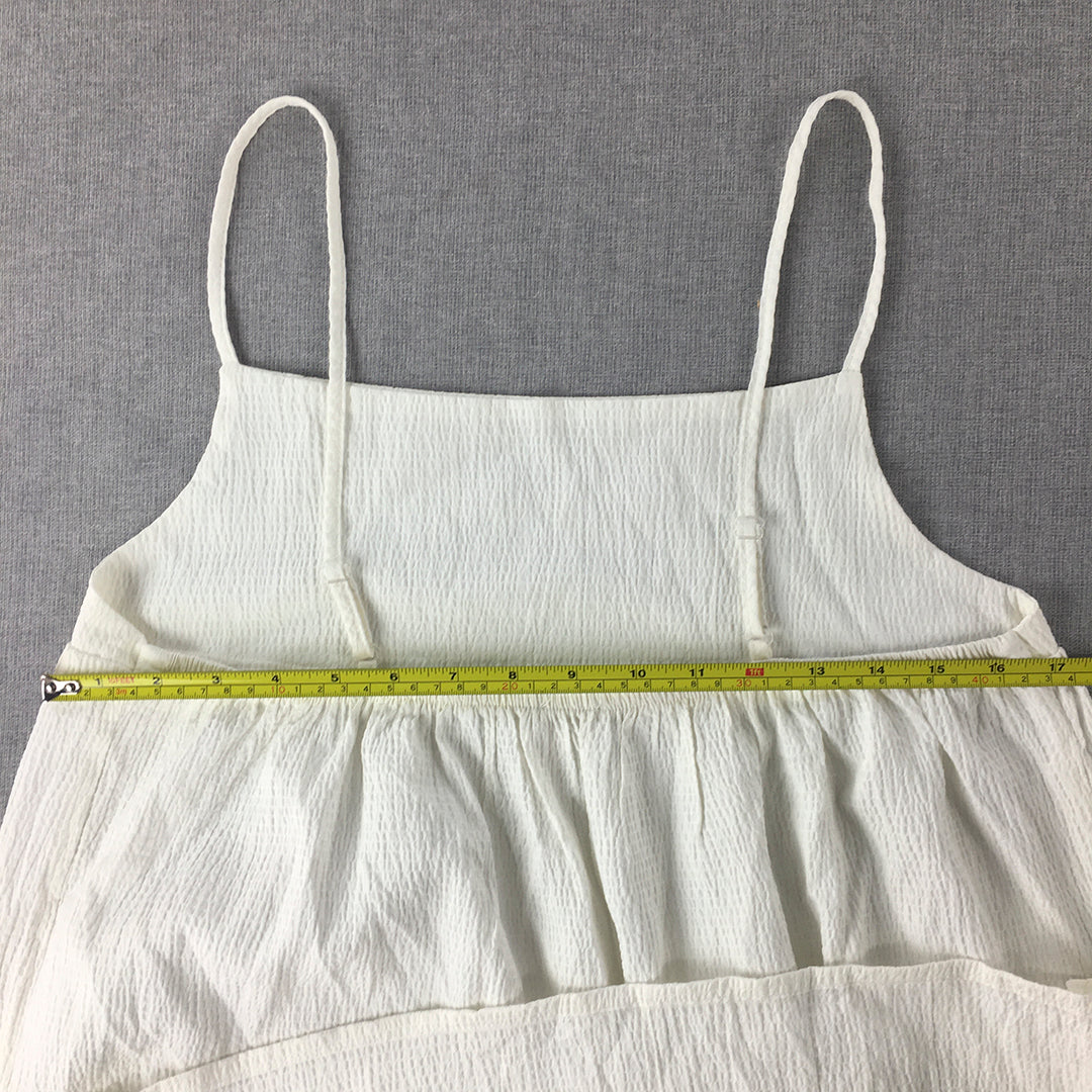 GeBe Maternity Womens Dress Size 14 White Stretch Mini Sleeveless