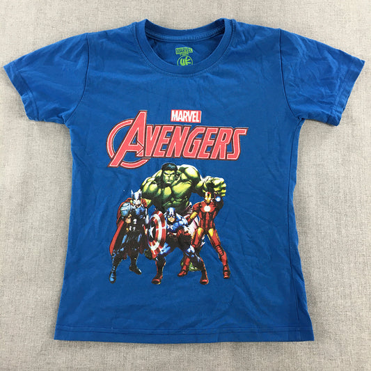 Marvel Avengers Kids Boys T-Shirt Size 8 - 9 Years Blue Spider-Man Thor