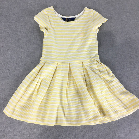 Polo Ralph Lauren Kids Girls Dress Size 3 Toddler Yellow Pleated Frilled