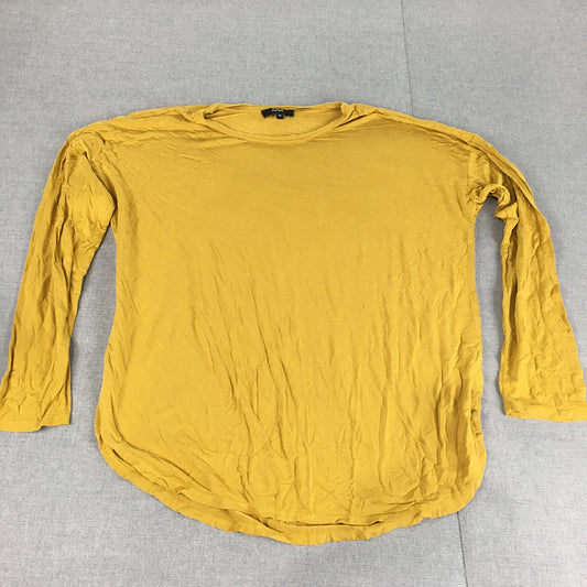 Piper Womens Knit Top Size M Yellow Long Sleeve Pullover Round Neck