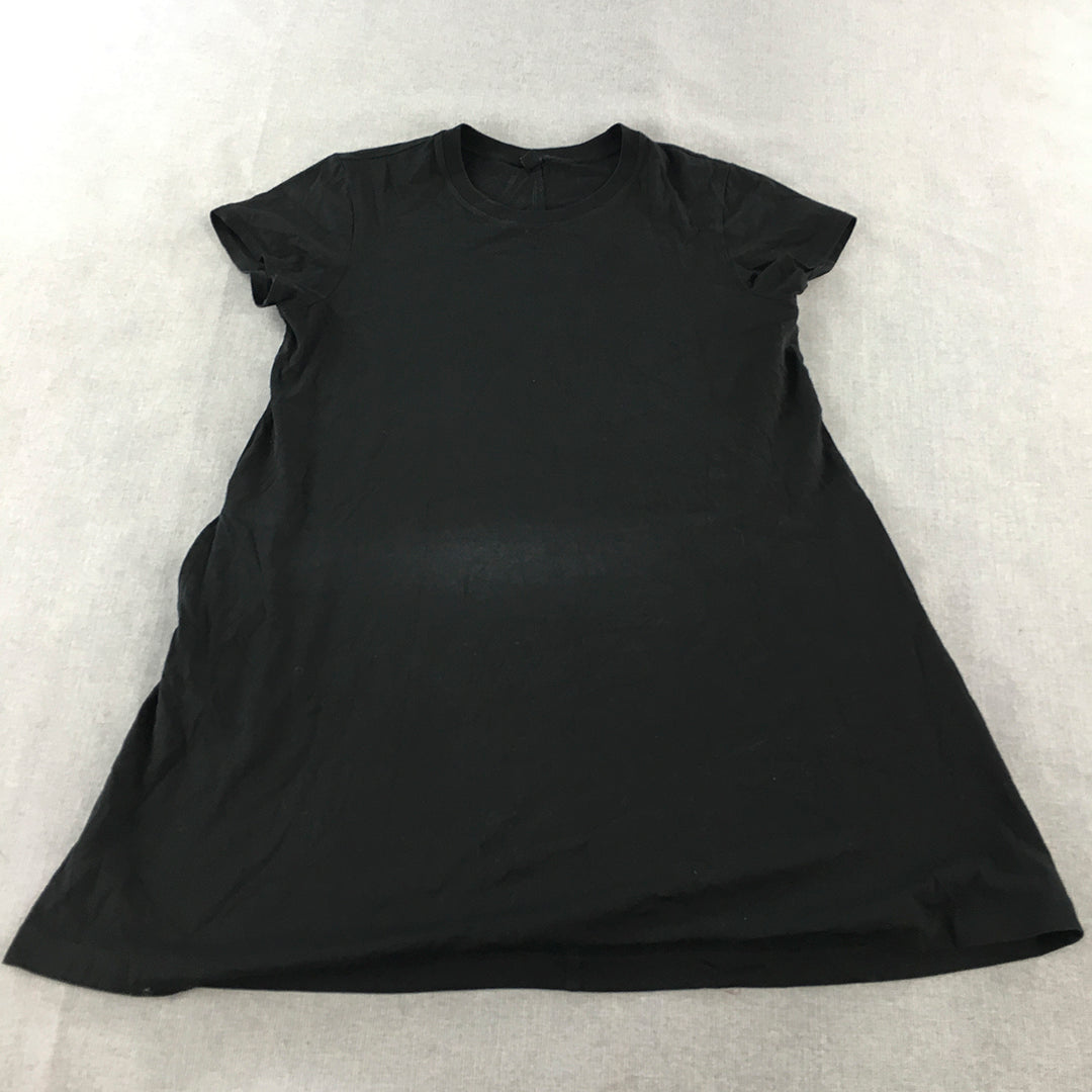 Uniqlo Womens Shirt Dress Size S Black Short Sleeve A-Line