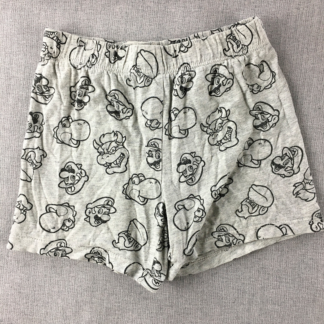 Super Mario Kids Boys Shorts Size 3 Toddler Grey Nintendo Elastic Waist