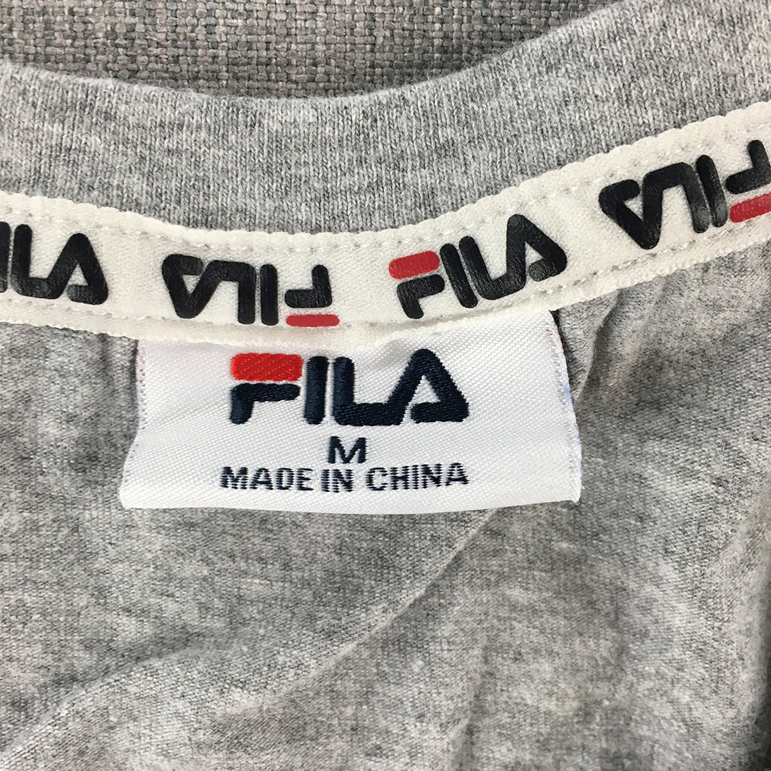 FILA Womens Tank Top Size M Grey Logo Sleeveless Shirt