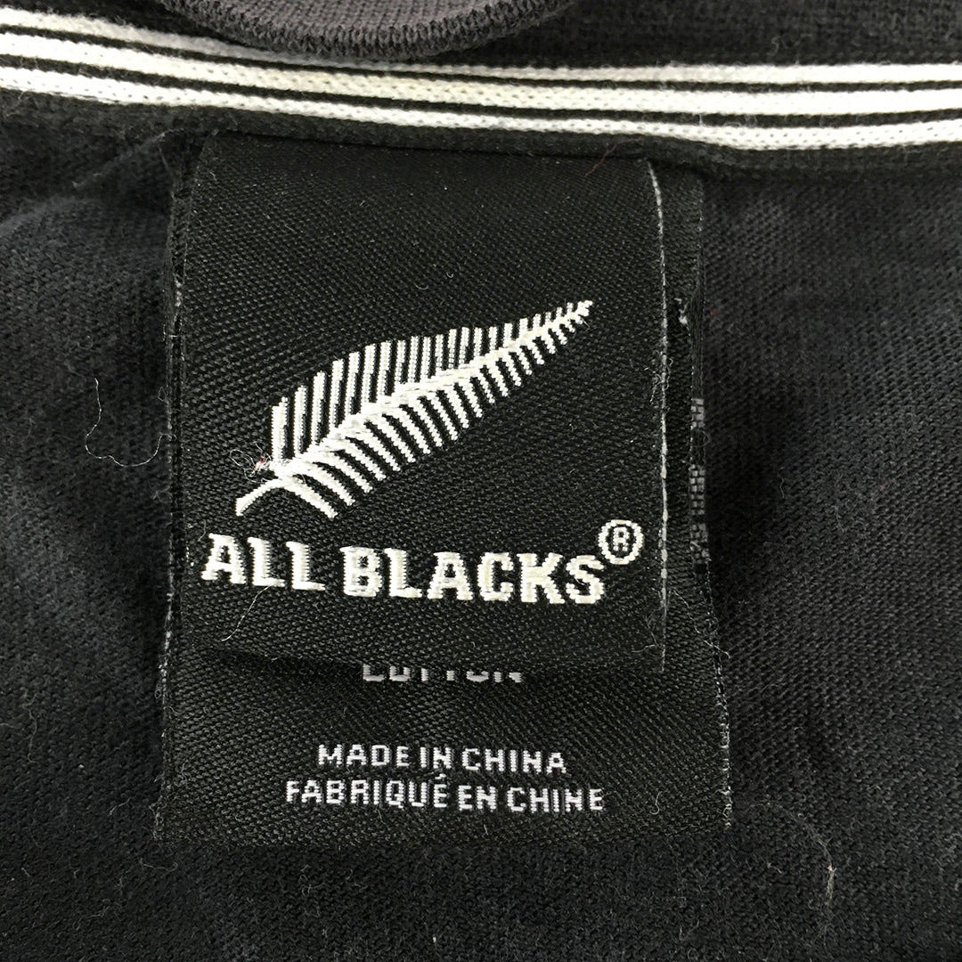 New Zealand All Blacks Mens T-Shirt Size L Black Logo NZ Rugby