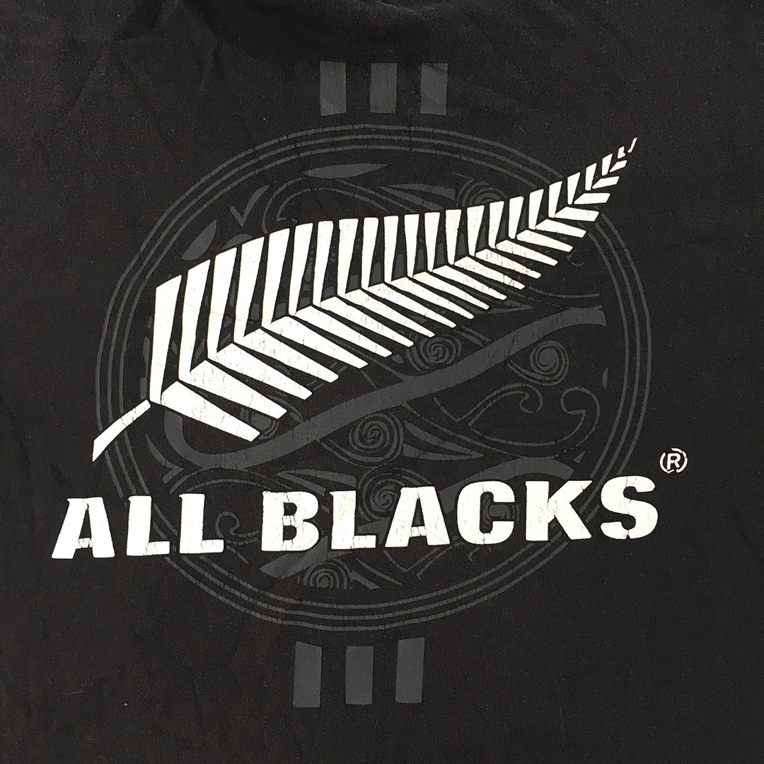 New Zealand All Blacks Mens T-Shirt Size L Black Logo NZ Rugby