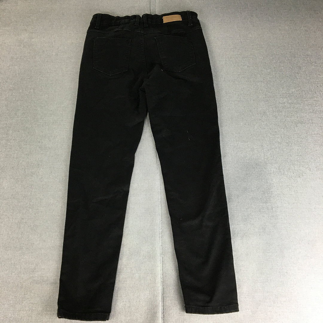 Meters Bonwe Womens Skinny Jeans Size 29 Black Dark Wash Stretch Denim