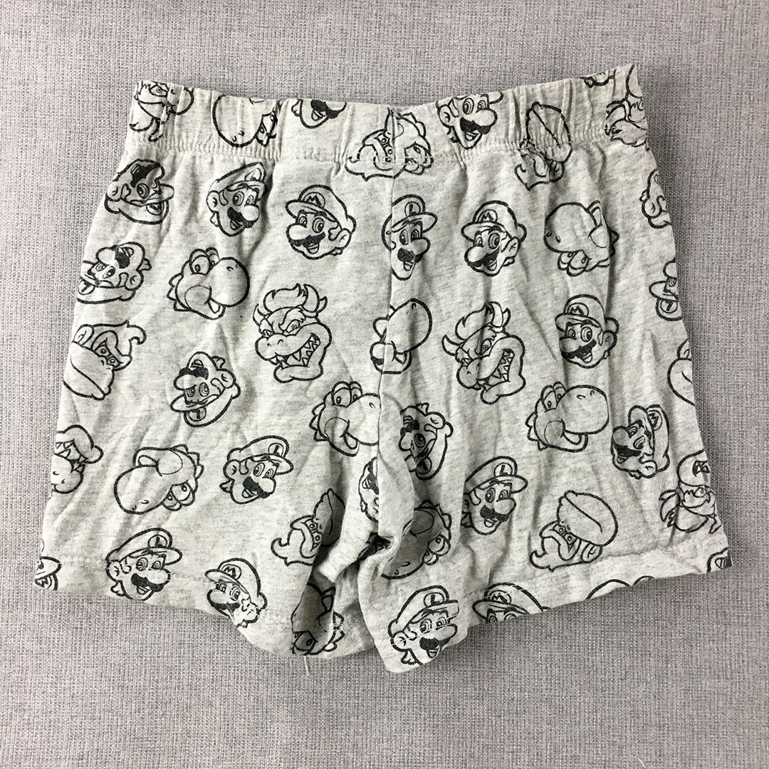 Super Mario Kids Boys Shorts Size 3 Toddler Grey Nintendo Elastic Waist