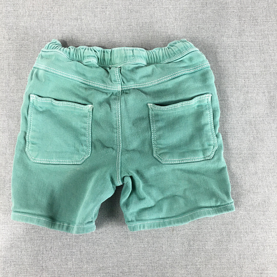 Zara Kids Boys Shorts Size 2 - 3 Years Toddler Green Elastic Waist