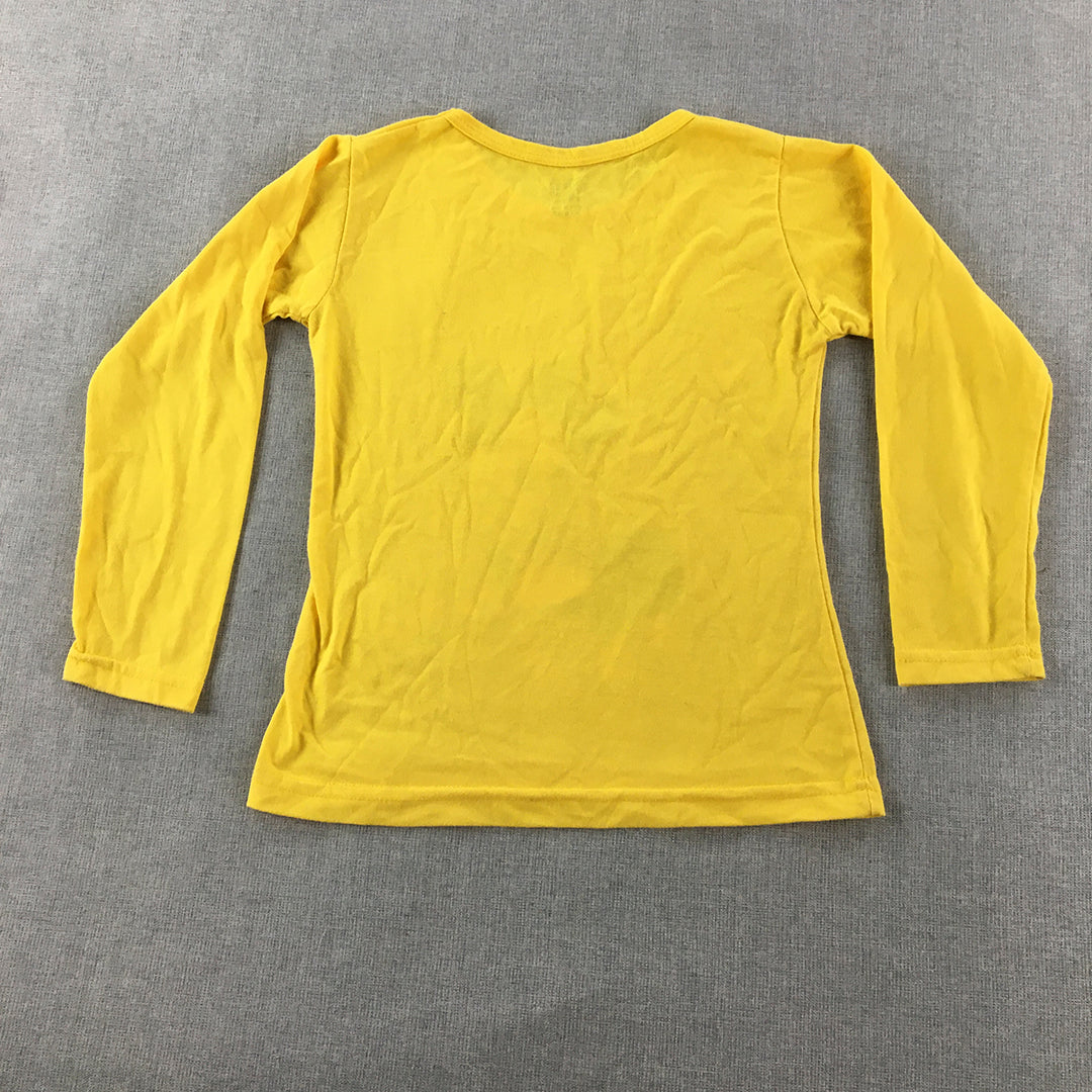 Disney Minnie Mouse Kids Girls Top Size 5 - 6 Years Yellow Long Sleeve Shirt