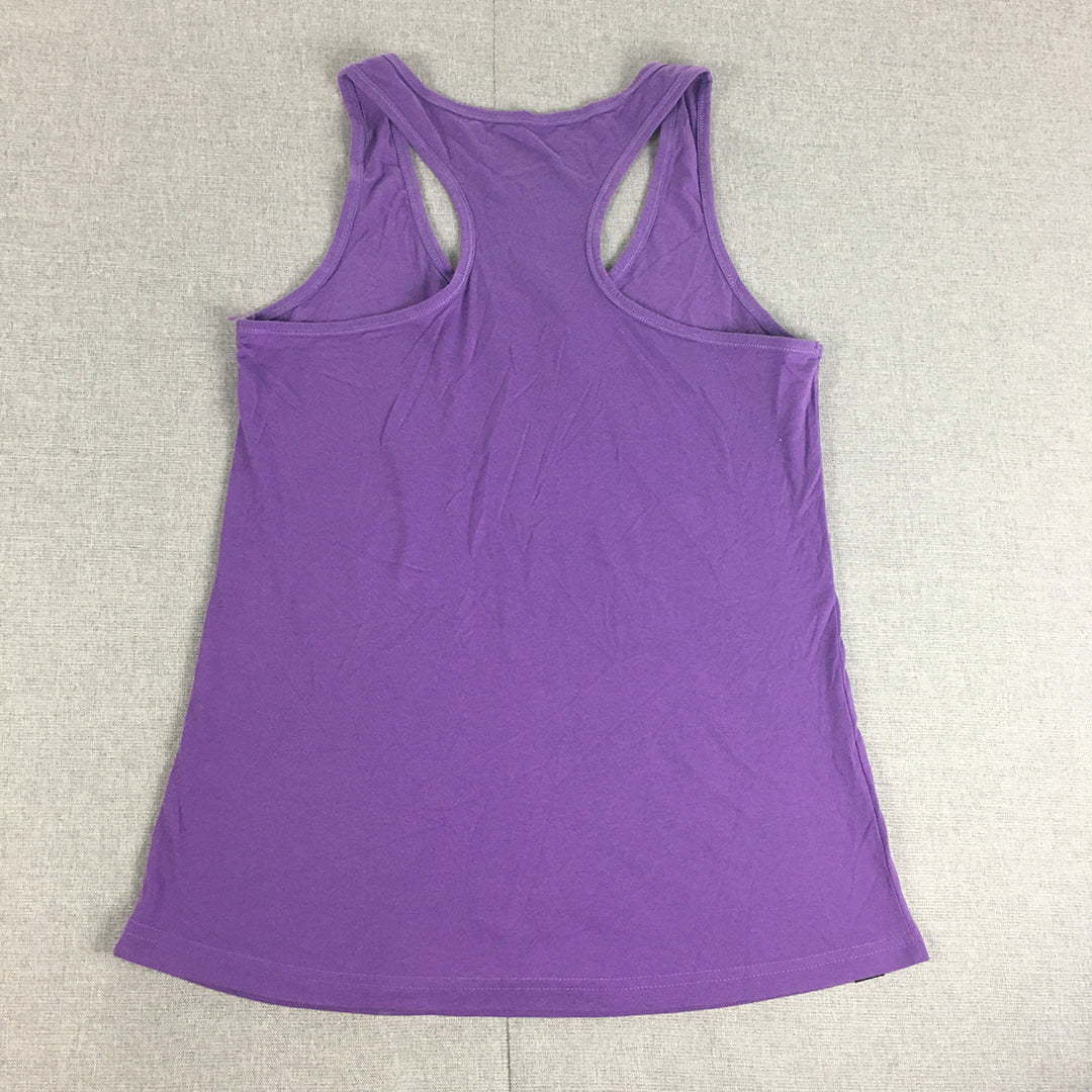 Russell Athletic Womens Tank Top Size 12 Purple Logo Sleeveless Shirt