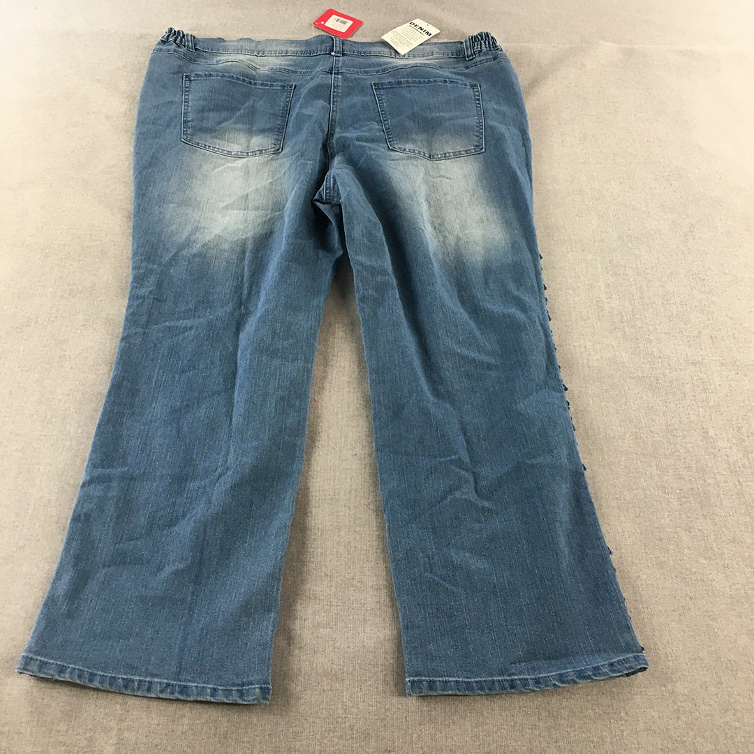 NEW Together Womens Jeans Size 54 Blue Bootcut Elastic Waist Denim