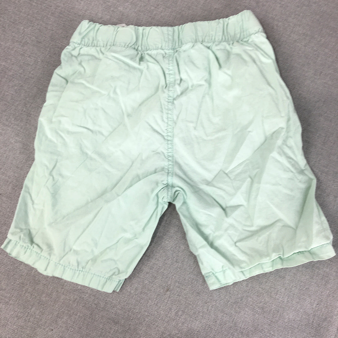 H&M Kids Boys Shorts Size 6 - 7 Years Green Drawstring Elastic Waist Pockets