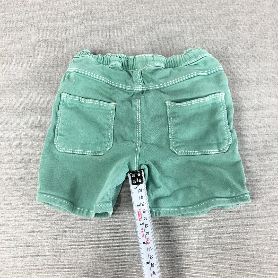 Zara Kids Boys Shorts Size 2 - 3 Years Toddler Green Elastic Waist