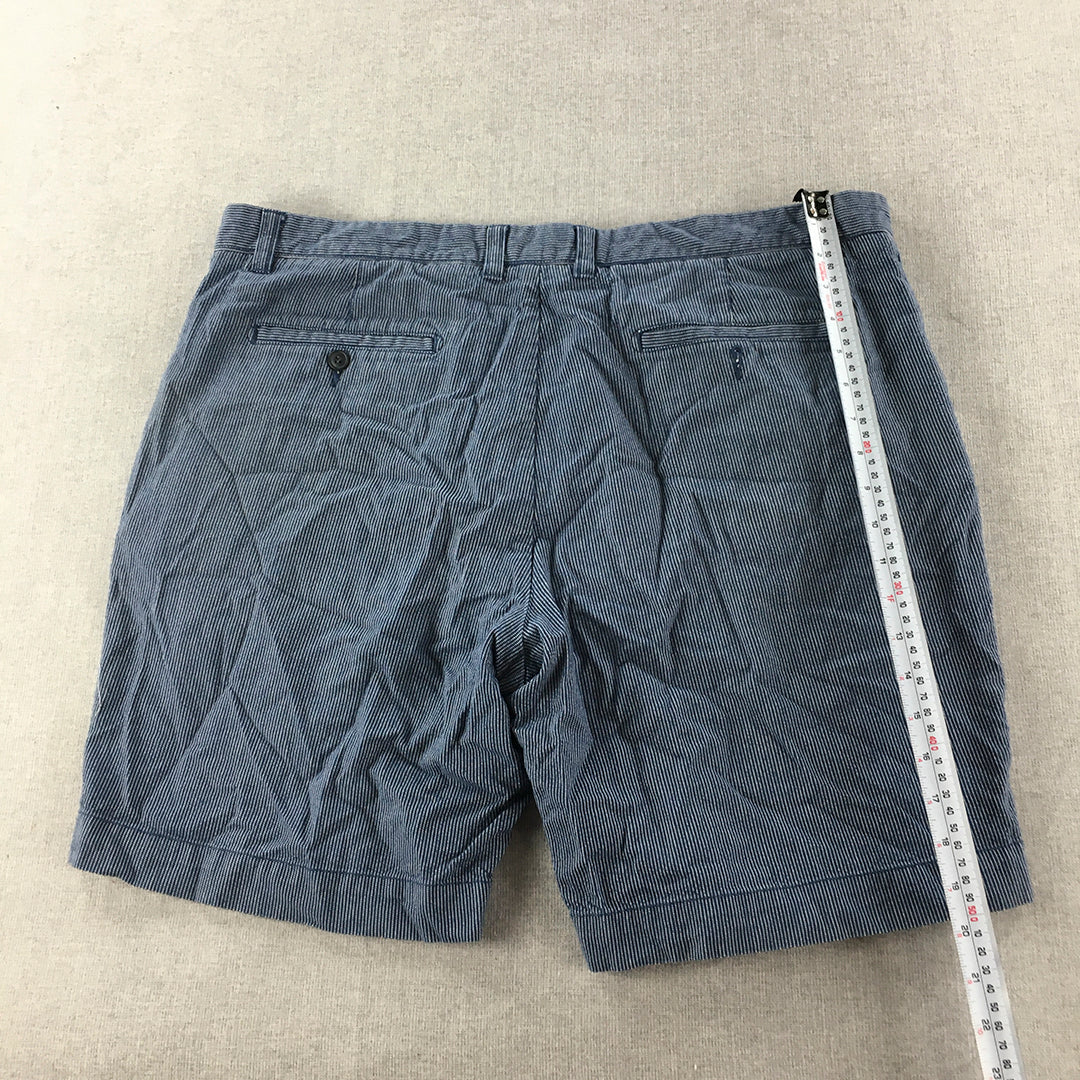 Sportcraft Mens Chino Shorts Size 38 Blue Striped Pockets