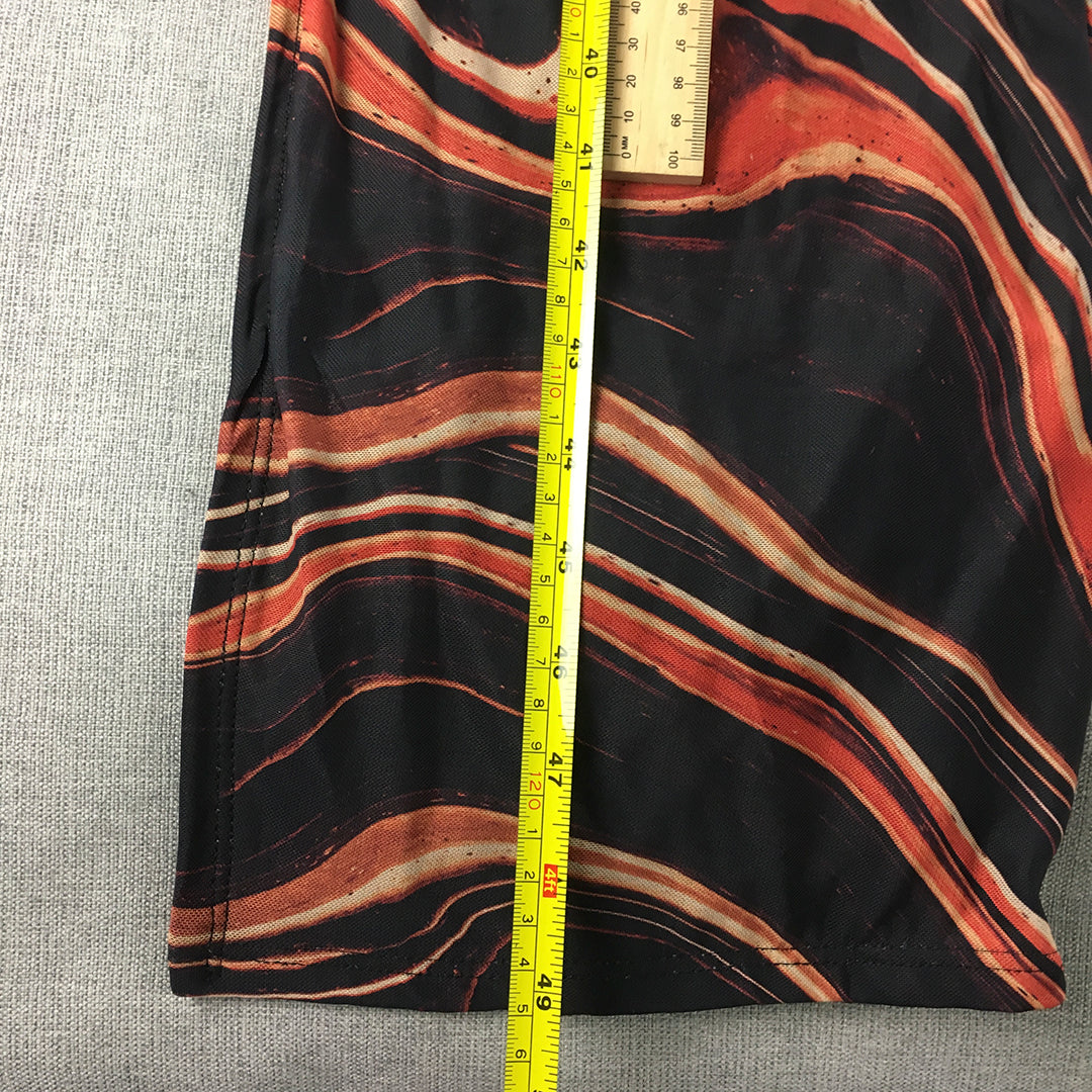 Glassons Womens Dress Size XS Black Red Striped Full Length Evening Gown