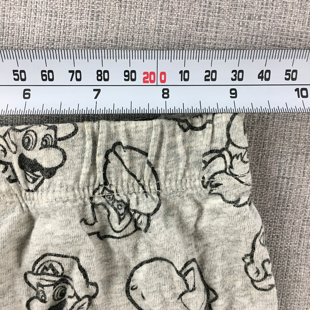 Super Mario Kids Boys Shorts Size 3 Toddler Grey Nintendo Elastic Waist