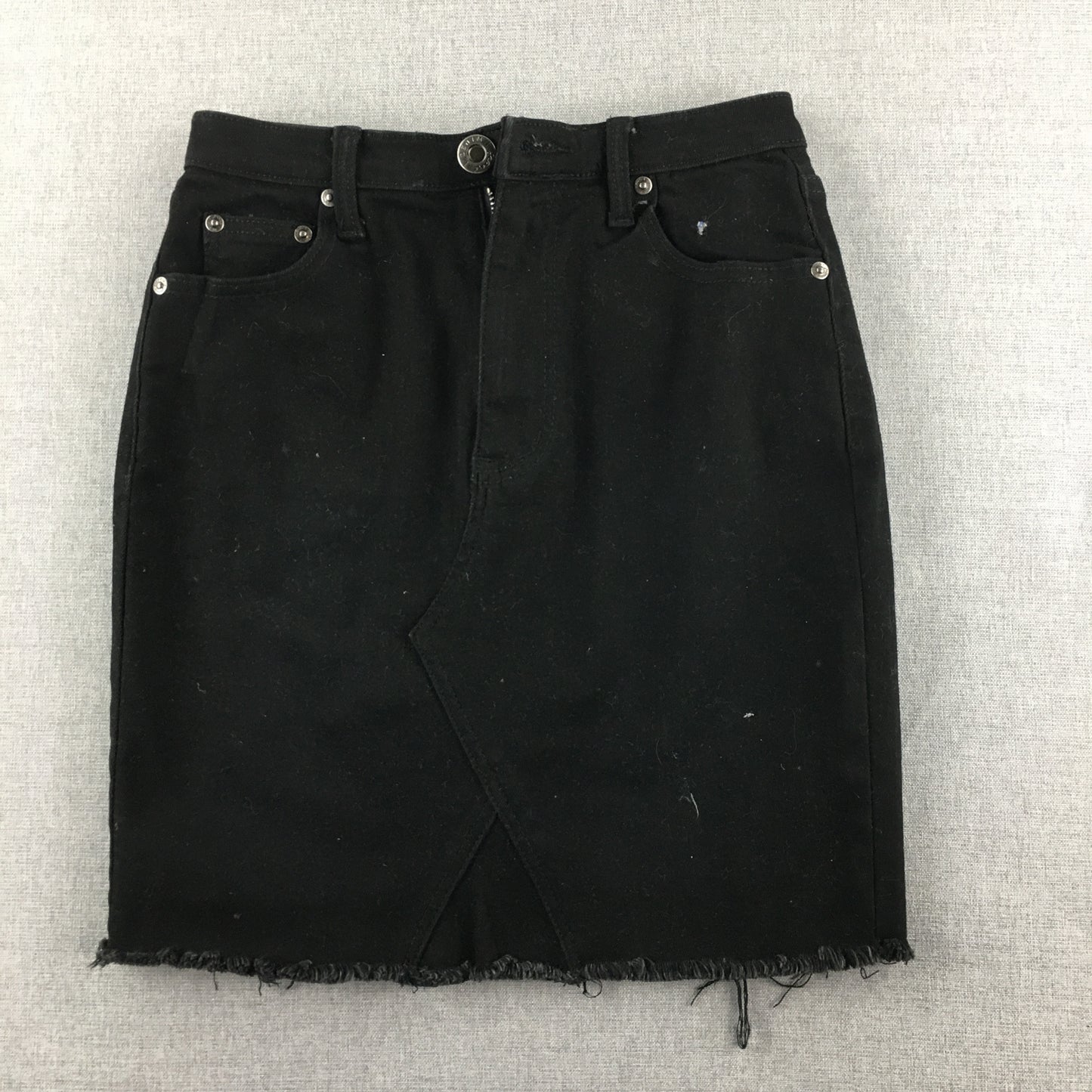 Showpo Womens Denim Mini Skirt Size 8 Black Pockets