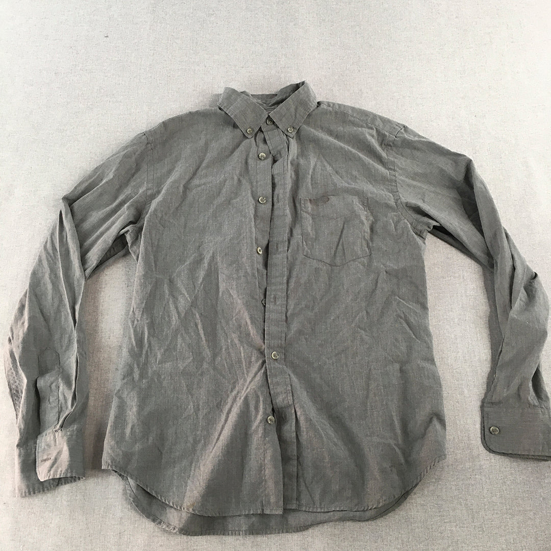 Old Navy Mens Shirt Size M Grey Long Sleeve Button-Up Collared