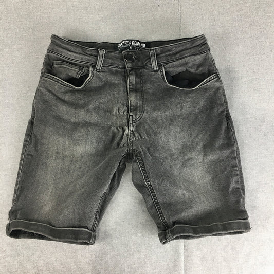 Supply & Demand Mens Denim Shorts Size M Black Light Wash Jorts Pockets