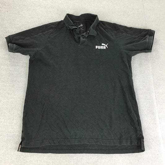 Puma Mens Polo Shirt Size M Black Logo Collared Short Sleeve Rugby