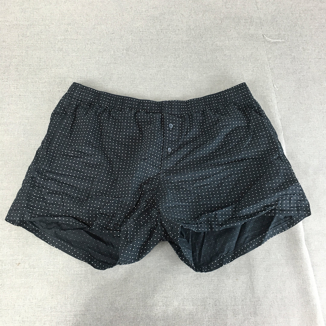 H&M Mens Sleepwear Shorts Size XL Blue Dot Pockets Pajama