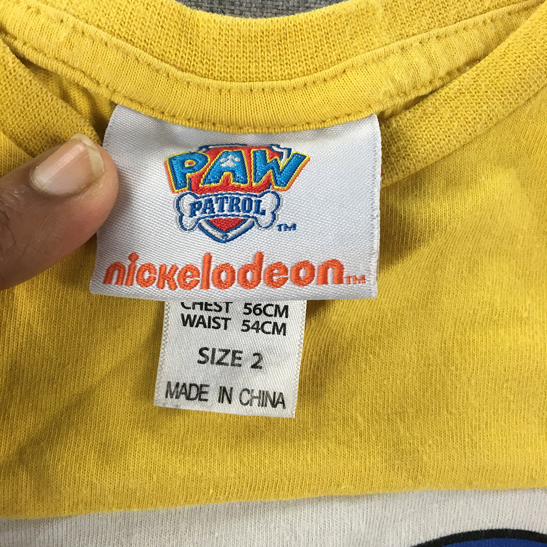 Paw Patrol Kids Top Size 2 Toddler Yellow Blue Long Sleeve Pullover Shirt