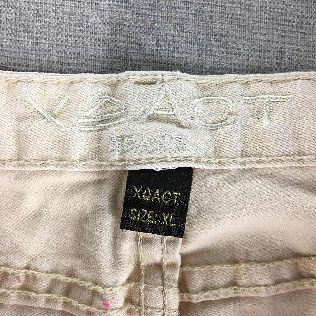 X Act Womens Skinny Jeans Size XL (W30 x L31) Cream Beige Stretch Denim