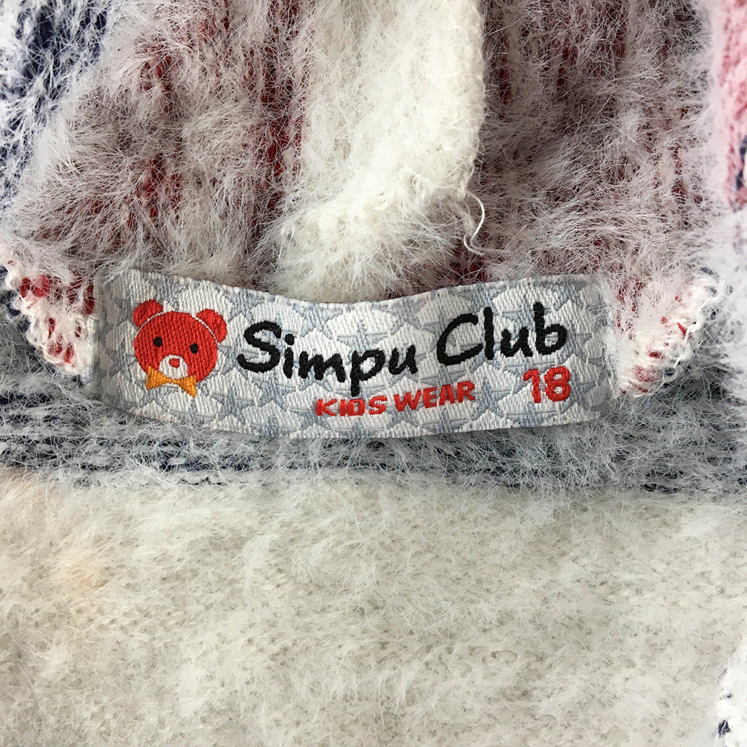 Simpu Club Baby Hoodie Sweater Size 1 - 2 Years Toddler White Knit Jumper