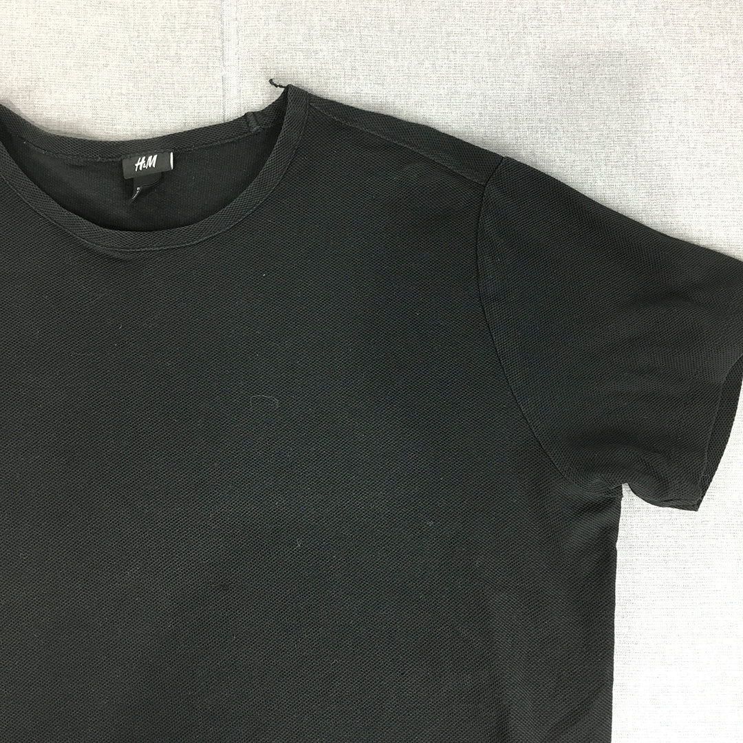 H&M Mens T-Shirt Size XL Black Crew Neck Short Sleeve Tee