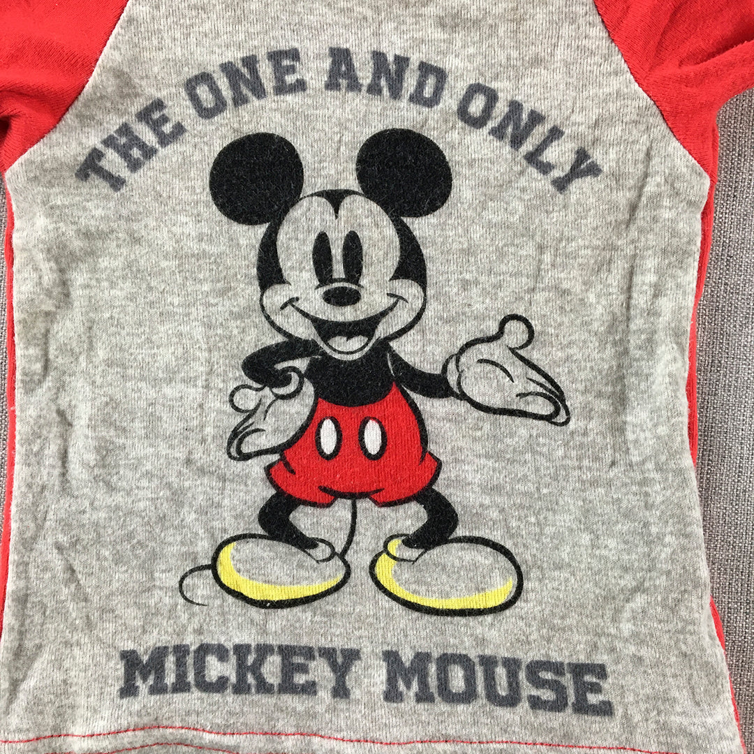 Disney Baby T-Shirt Size 1 (12 Months) Grey Red Mickey Mouse