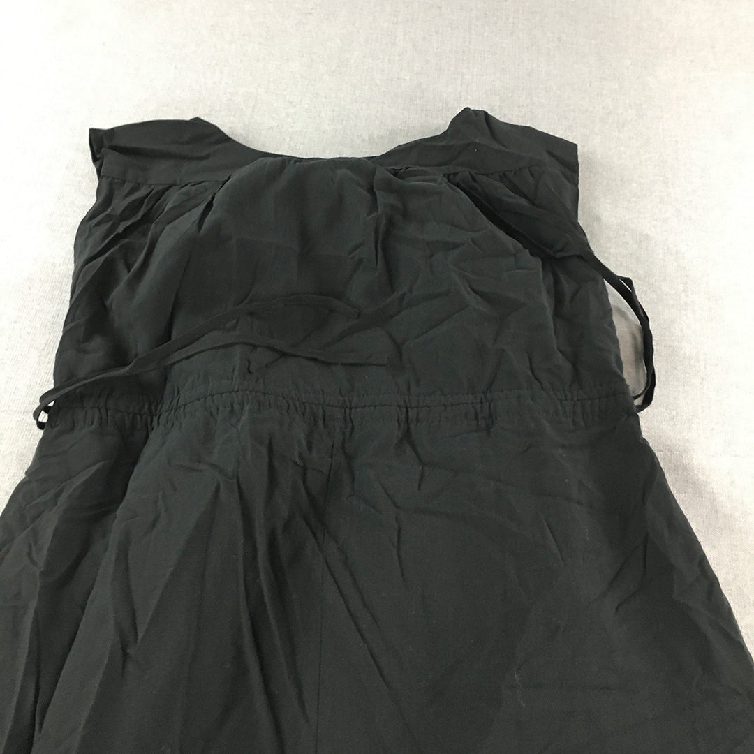 The Editors Market Womens A-Line Dress Size XS Black Midi Sleeveless