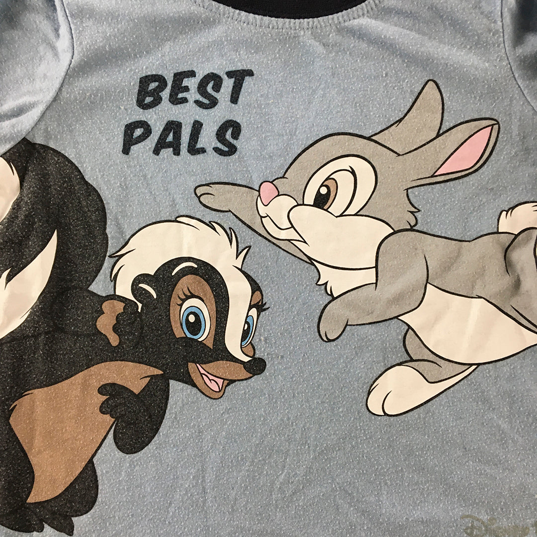 Disney Bambi Thumper Baby Toddler Shirt Size 2 Blue Long Sleeve Jumper