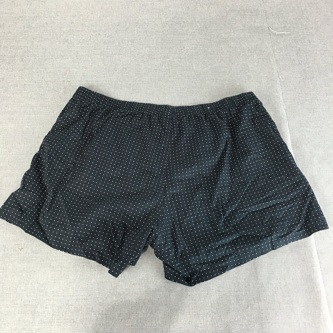 H&M Mens Sleepwear Shorts Size XL Blue Dot Pockets Pajama