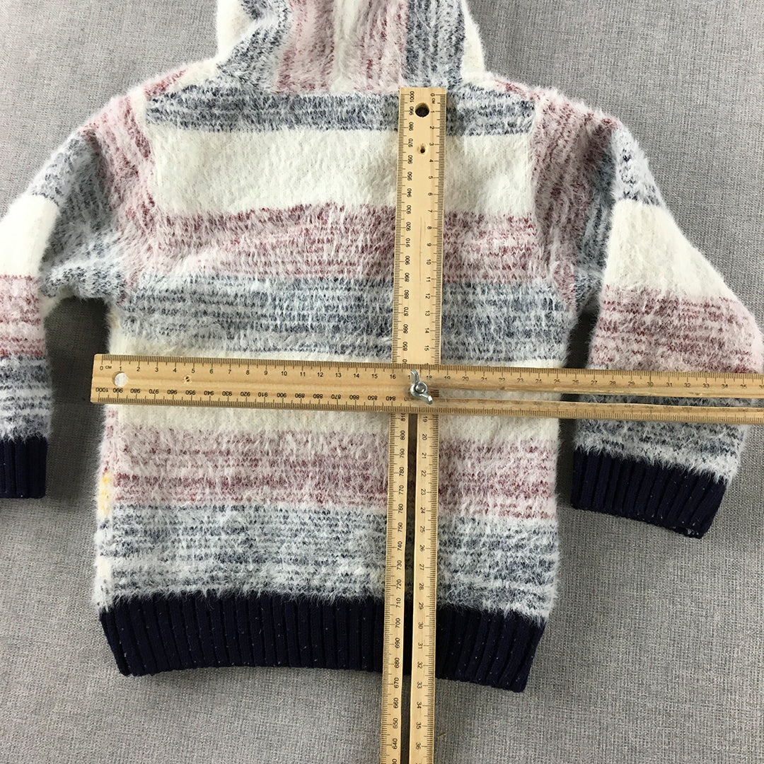 Simpu Club Baby Hoodie Sweater Size 1 - 2 Years Toddler White Knit Jumper