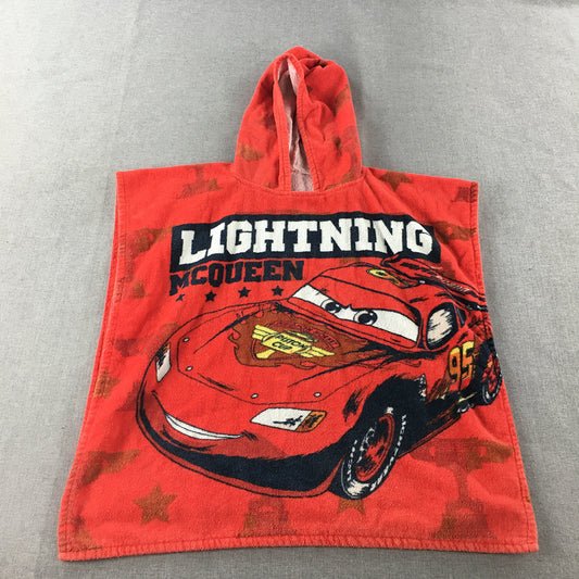 Disney Cars Kids Towl Hoodie Youth Size M Red Beach Poncho