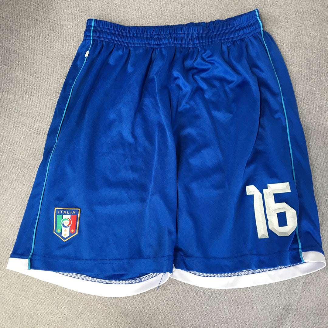 Italy National Football Team Mens Shorts Size L Blue Azzurri