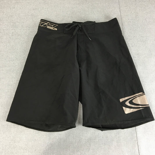 Carve Mens Board Shorts Size 32 Black Drawstring Surf Swim Boardies