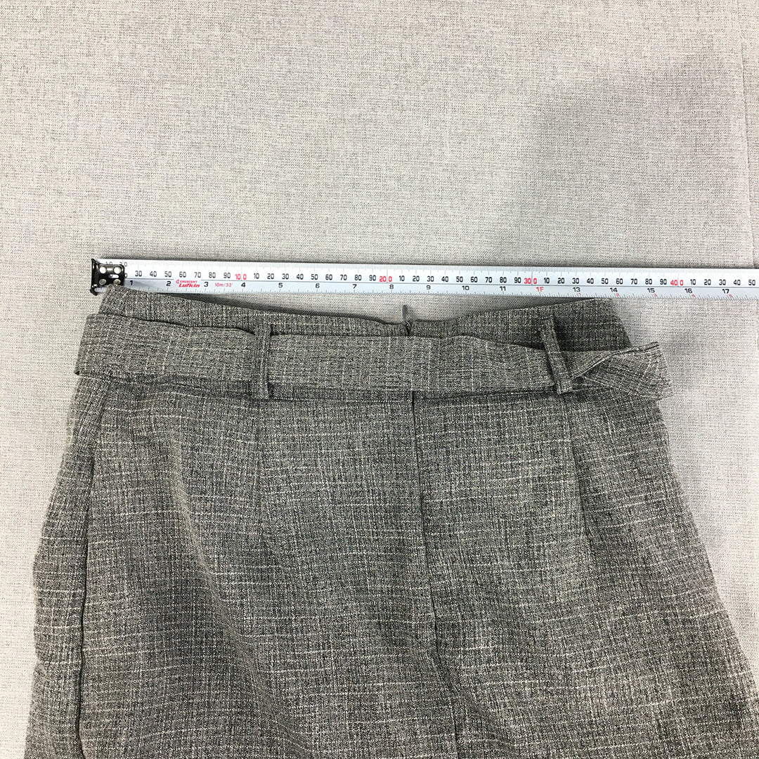 Valleygirl Womens Mini Skirt Size 10 Grey Belted Knit